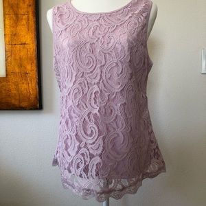 🧜🏼‍♀️NWT Adrianna Papell  Pink Lace Top